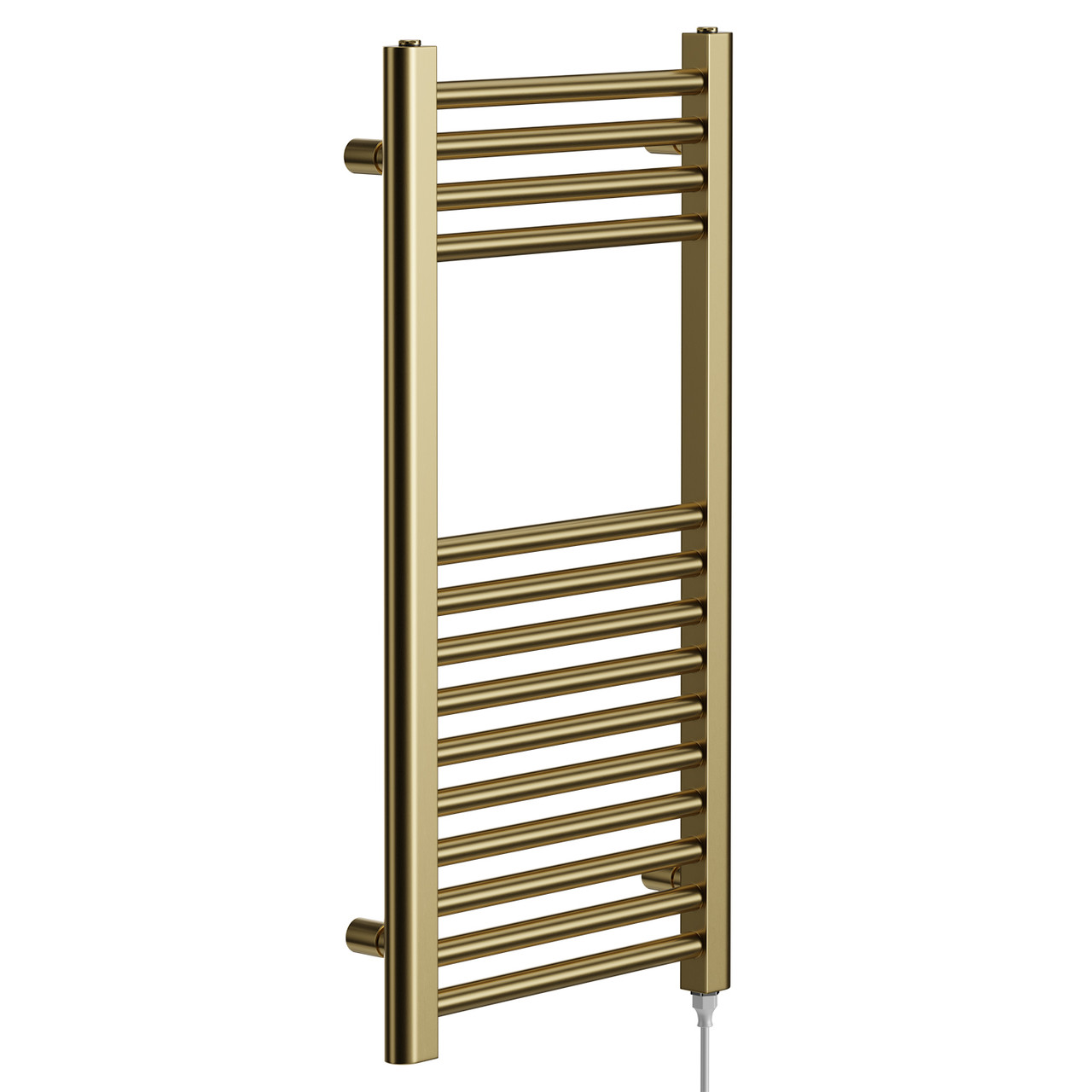 Colore Brushed Brass 800mm x 400mm Straight Electric Heated Towel Rail -  Wholesale Domestic