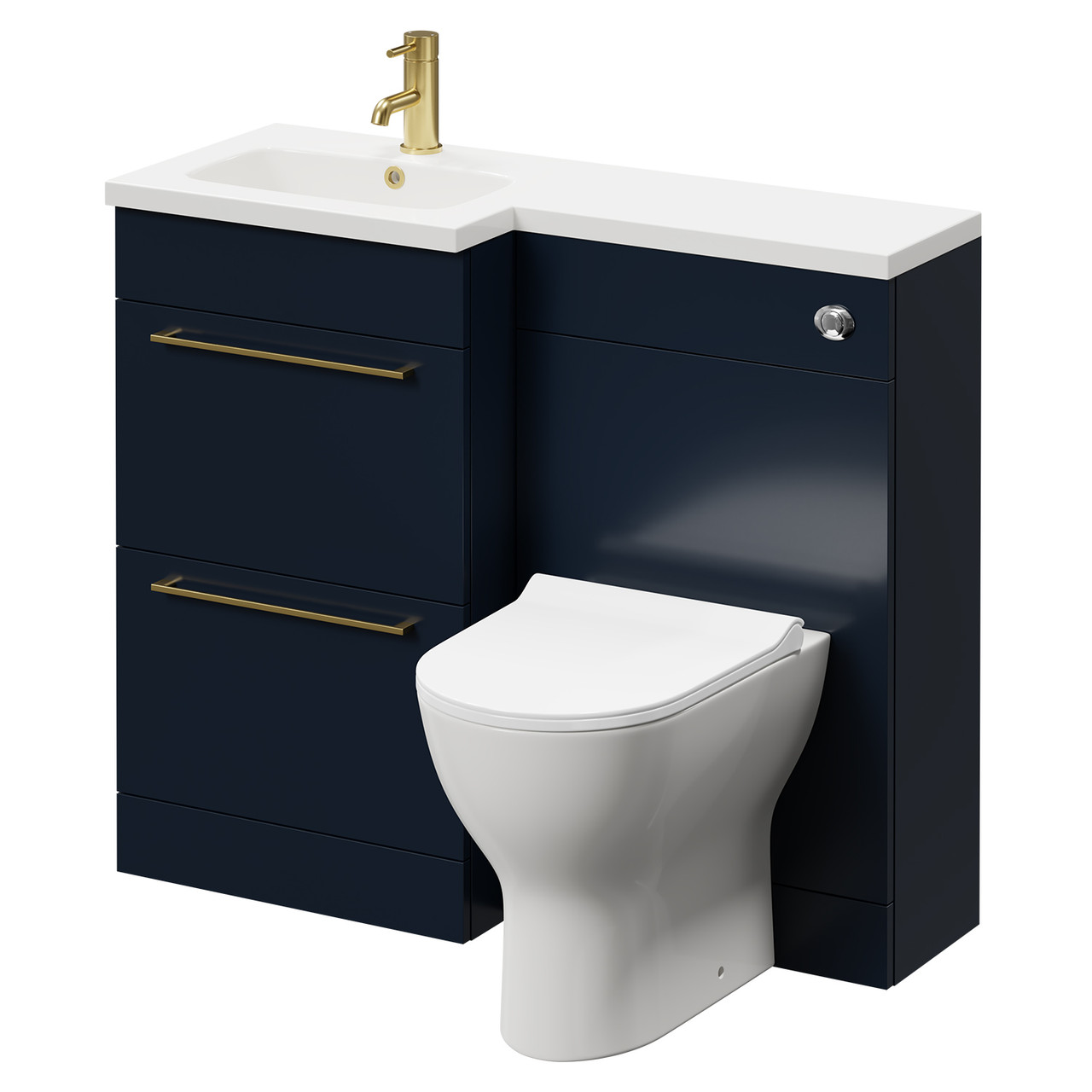 Napoli Combination Deep Blue 1000mm Vanity Unit Toilet Suite with