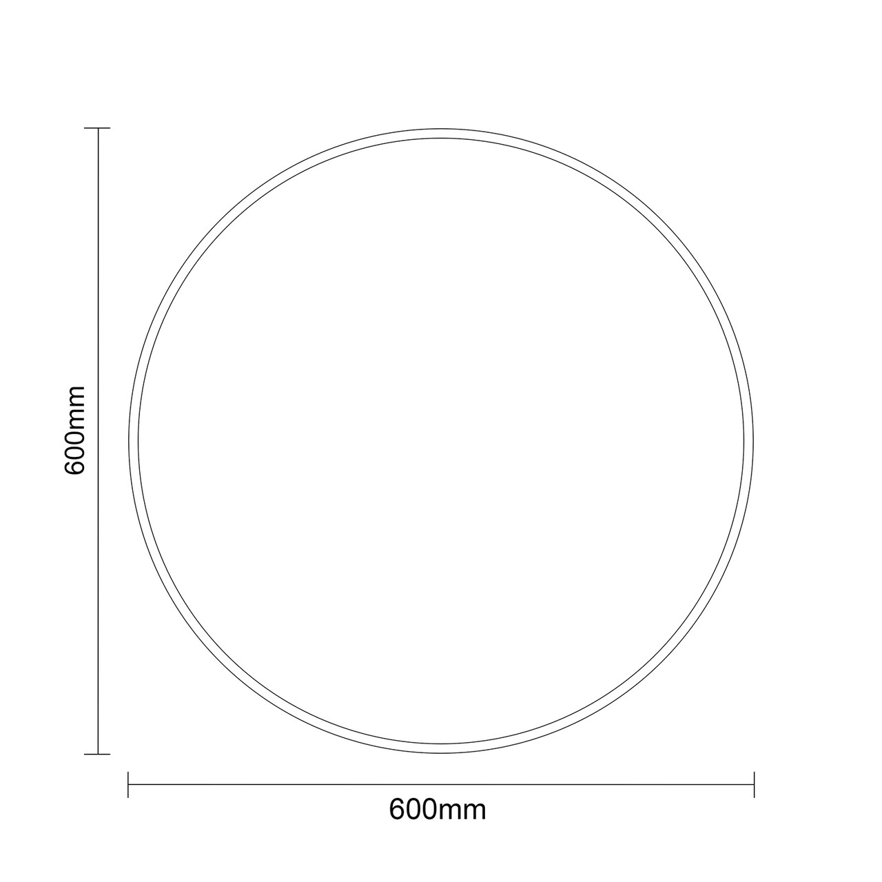 Colore Laurel Brushed Brass Aluminium Framed 600mm Round Mirror Dimensions
