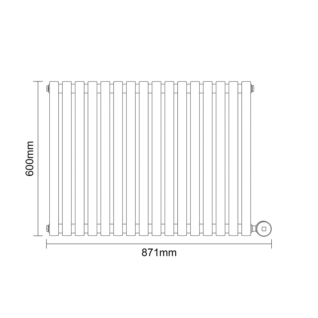Sinclair Anthracite 600mm x 795mm Horizontal Digital Thermostatic Single Panel Electric Radiator Dimensions