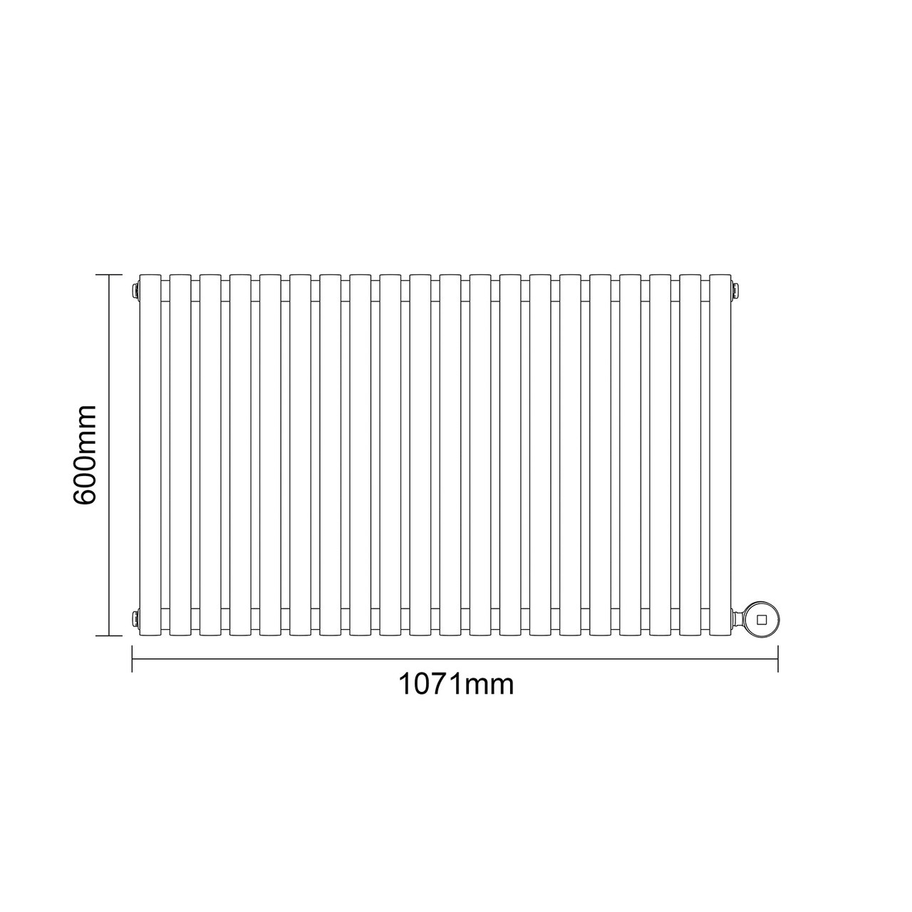 Sinclair Anthracite 600mm x 995mm Horizontal Digital Thermostatic Single Panel Electric Radiator Dimensions