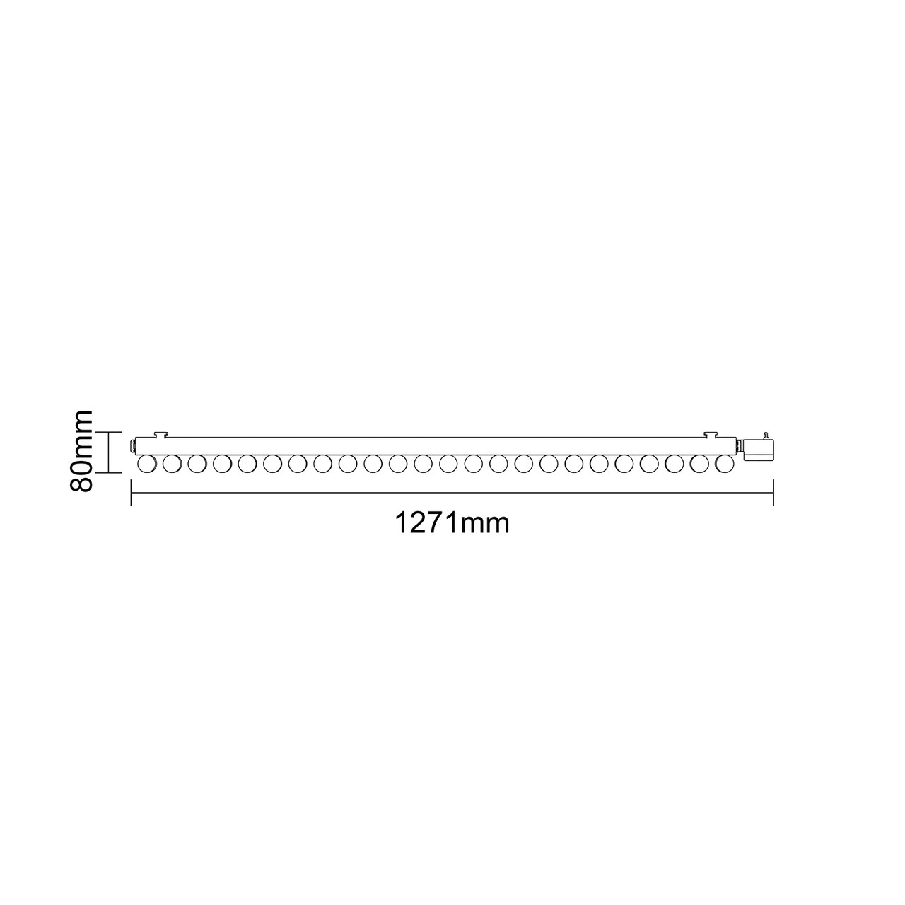 Sinclair Anthracite 600mm x 1195mm Horizontal Digital Thermostatic Single Panel Electric Radiator Dimensions