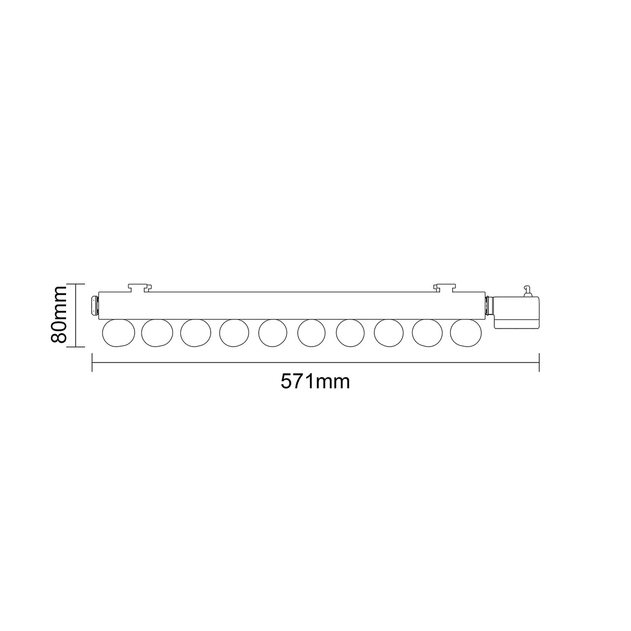 Sinclair Colore Matt Black 1800mm x 495mm Vertical Digital Thermostatic Single Panel Electric Radiator Dimensions