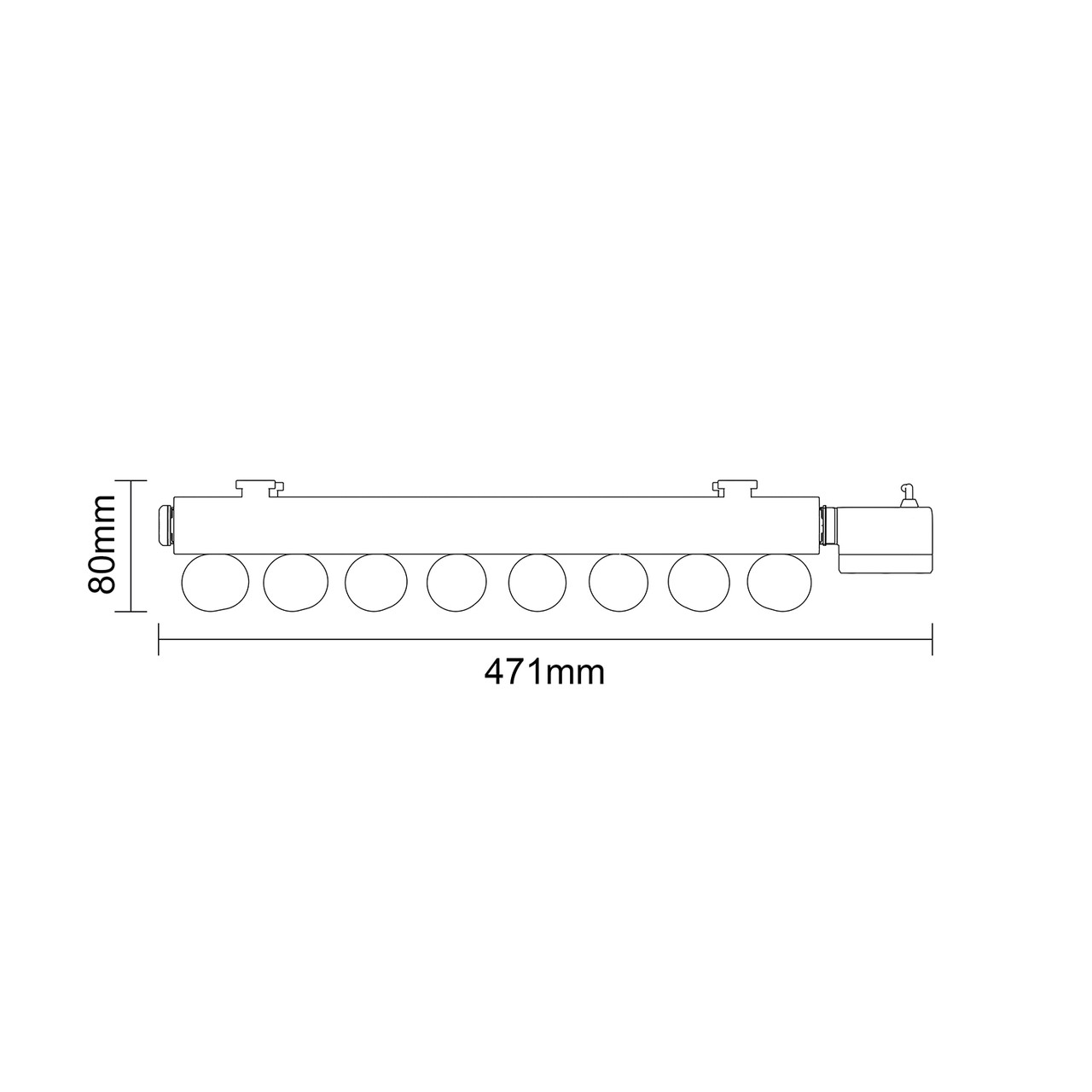 Sinclair Colore Matt Black 1800mm x 395mm Vertical Digital Thermostatic Single Panel Electric Radiator Dimensions