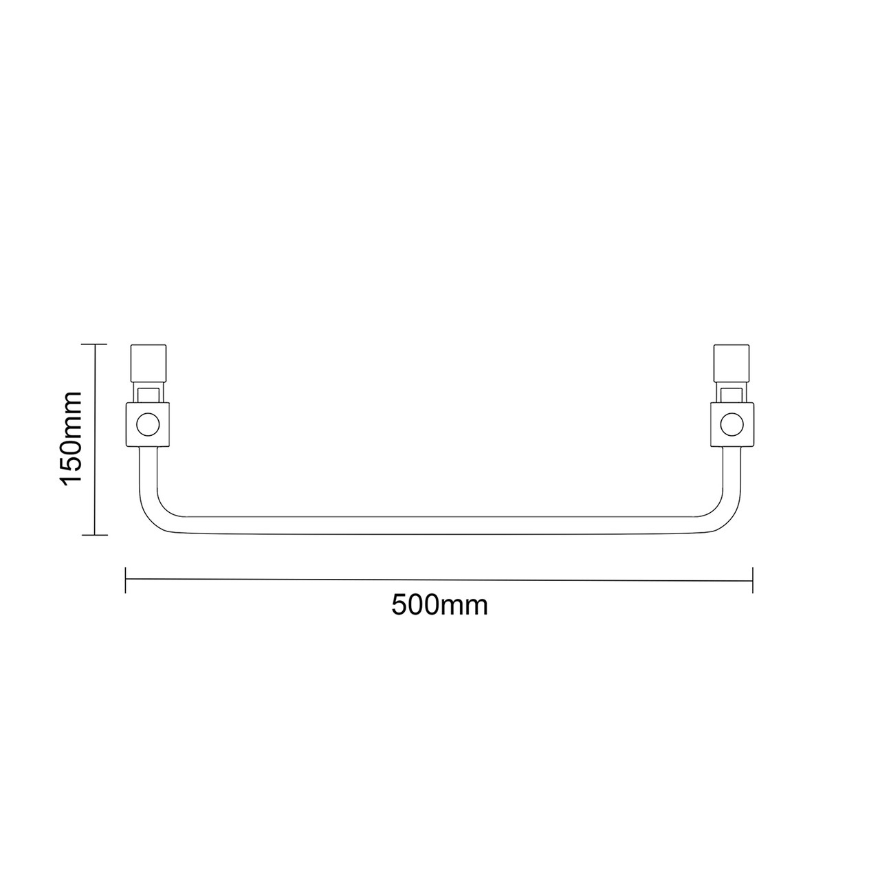 Darby Anthracite 1550mm x 500mm Curved Digital Thermostatic Electric Heated Towel Rail Dimensions