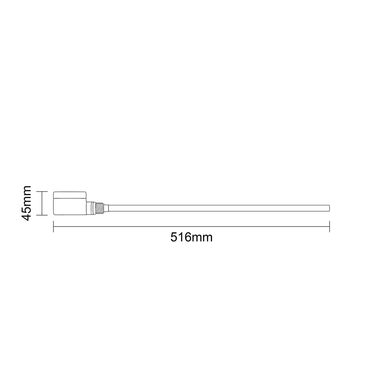 Dias Colore Brushed Brass 400 Watt Digital Electric Heating Element Dimensions Side