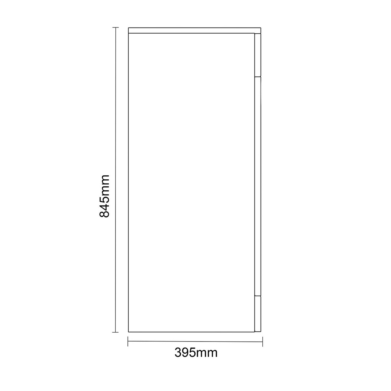 Napoli 390 Gloss White 500mm 2 Door Vanity Unit for Countertop Basins Side on Dimensions