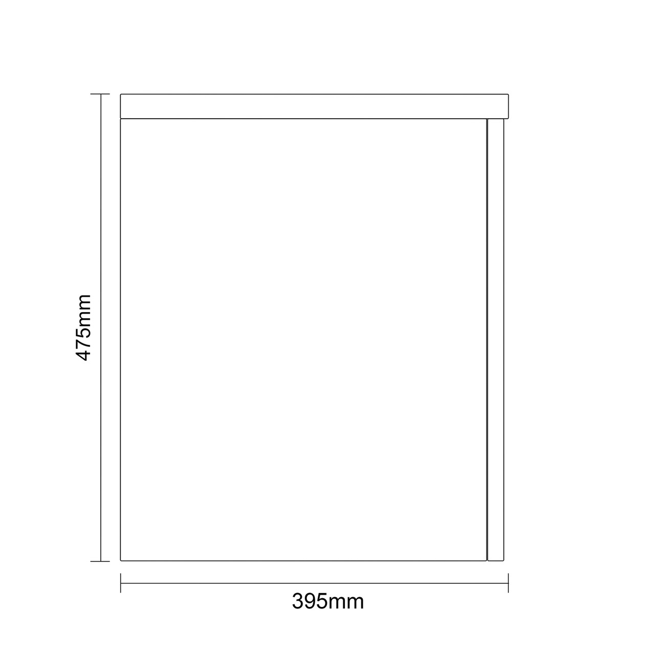 Napoli 390 Gloss Grey 1000mm Wall Mounted 2 Drawer Vanity Unit for Countertop Basins Side on Dimensions