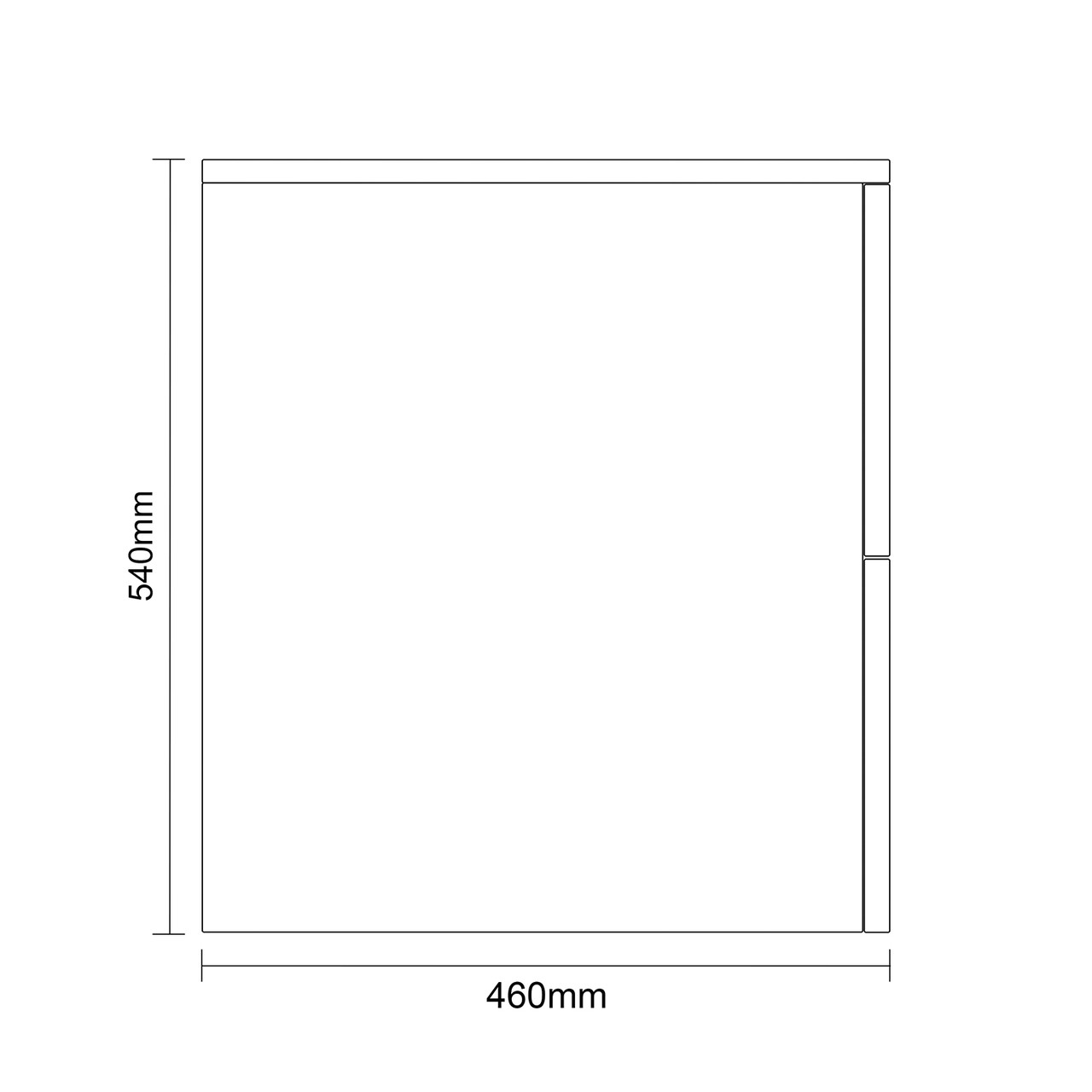 Napoli 460 Gloss Grey 600mm Wall Mounted 2 Drawer Vanity Unit with Glide Basin Side on Dimensions