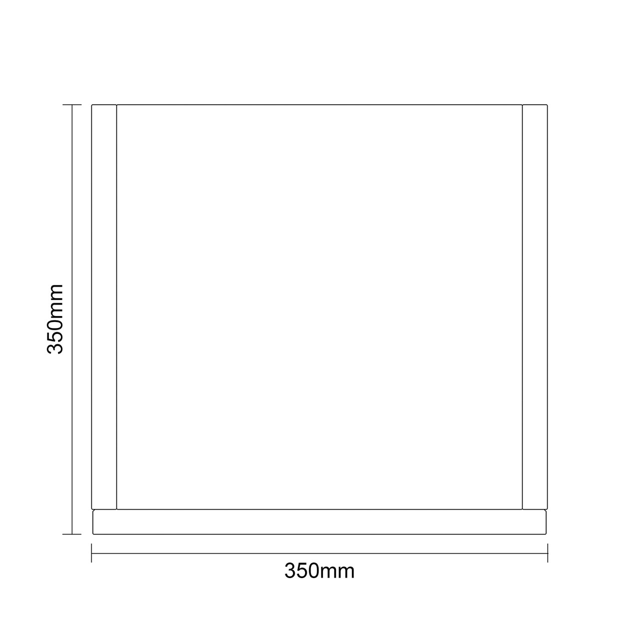 Napoli Gloss Grey Pearl 350mm x 1600mm Wall Mounted Storage Unit Top Down Dimensions