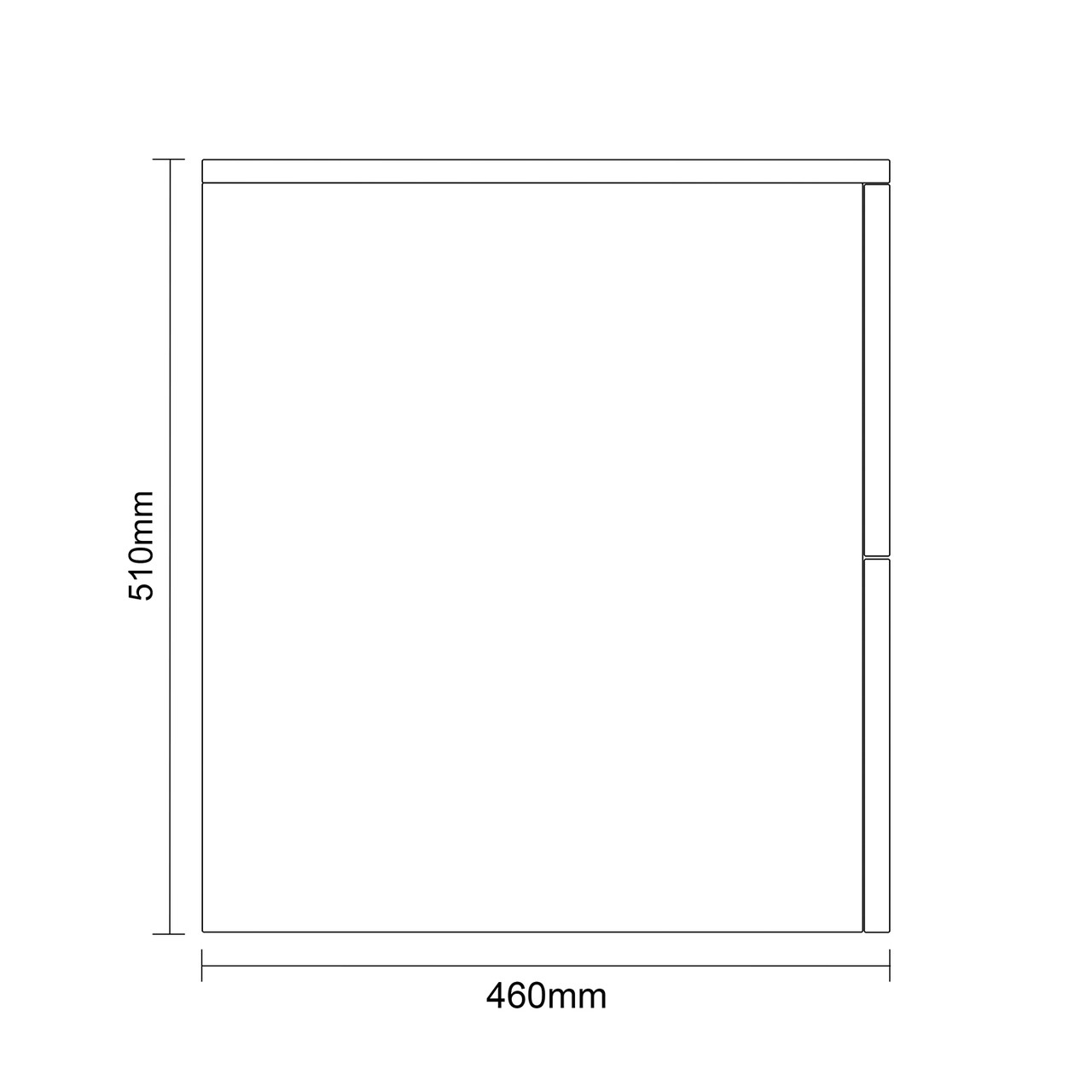 Napoli 460 Light Oak 600mm Wall Mounted 2 Drawer Vanity Unit for Countertop Basins Side on Dimensions