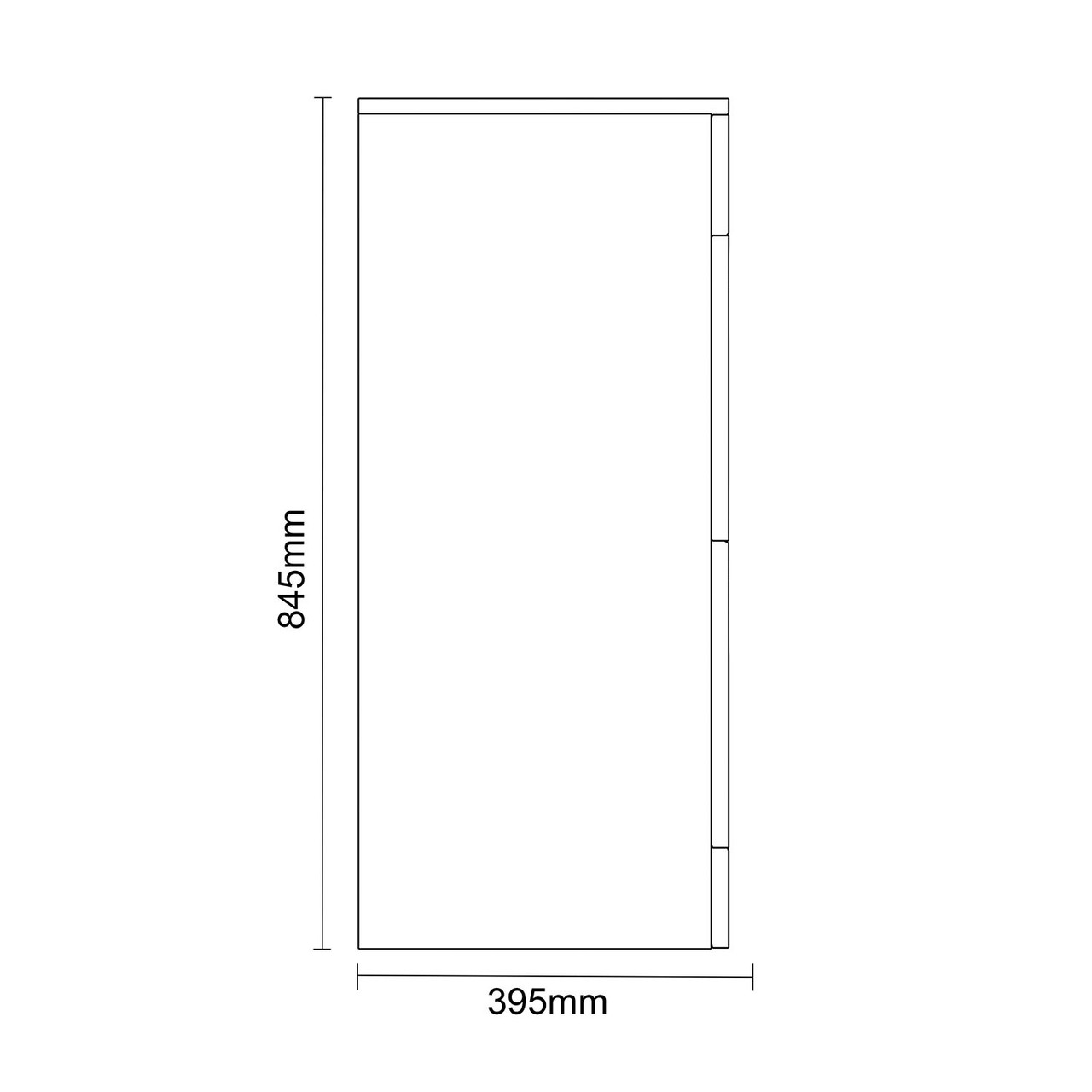 Napoli 390 Tobacco Oak 500mm 2 Drawer Vanity Unit for Countertop Basins Side on Dimensions
