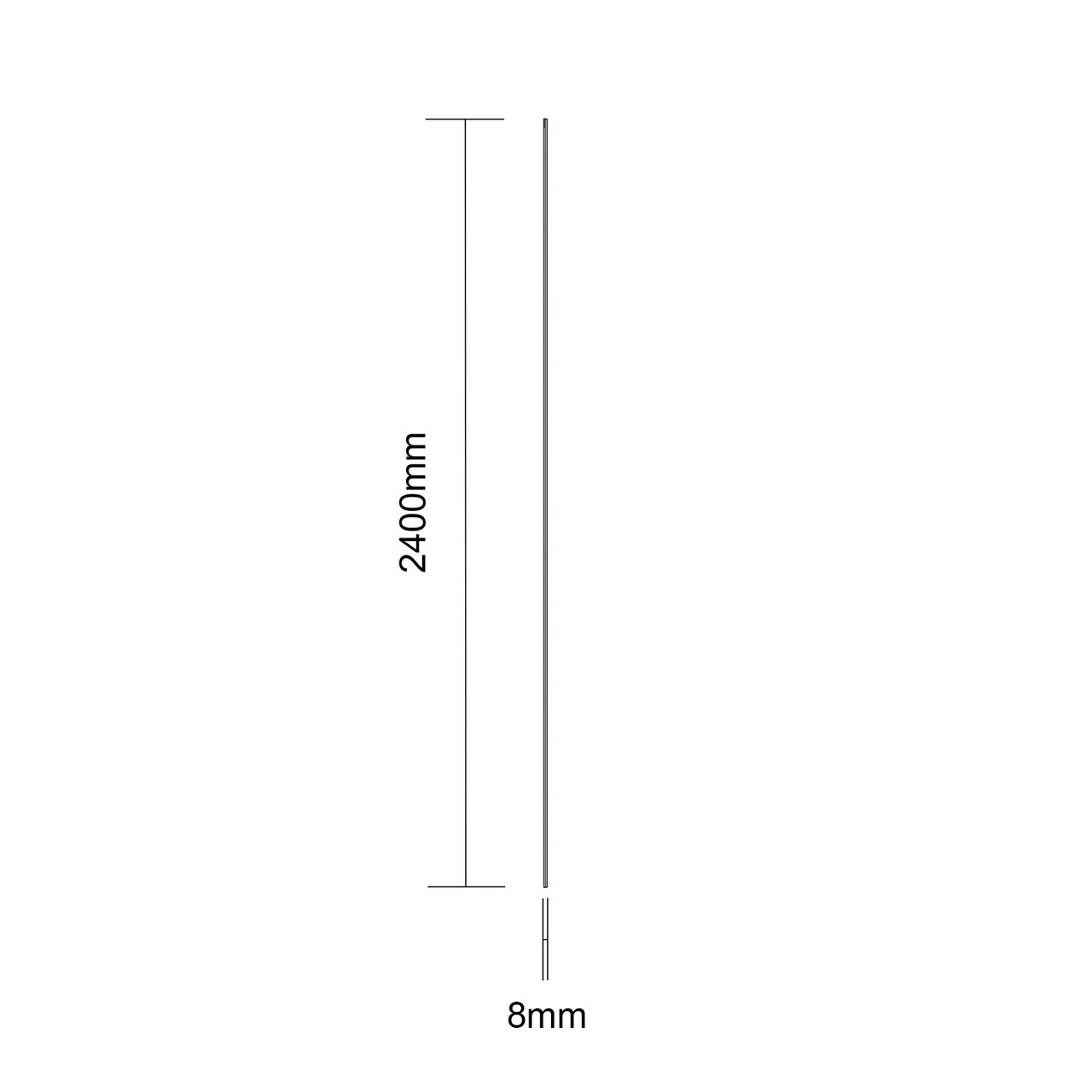 WholePanel 8mm Matt Black Anodised Aluminium Wall Panel U Trim Dimensions Side