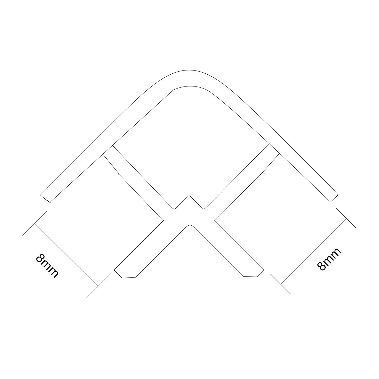 WholePanel 8mm Brushed Brass Aluminium Wall Panel External Corner Trim Dimensions Top