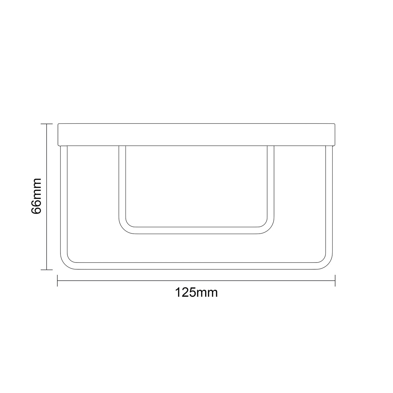 Milos Mini Chrome Rectangular Wall Mounted Wire Basket Dimensions Side