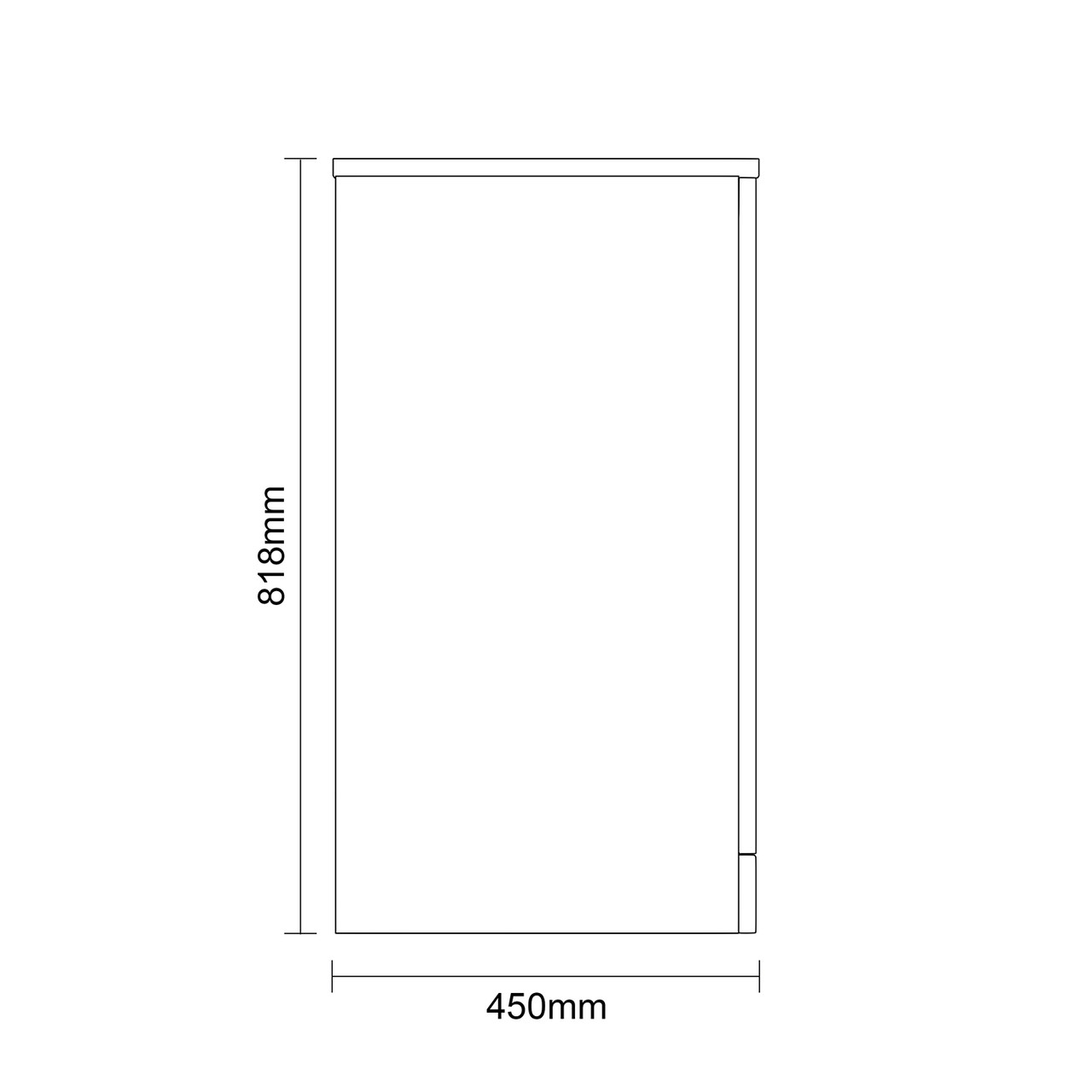 Vela Gloss White 600mm Floor Standing 2 Door Vanity Unit for Countertop Basins Dimensions Side