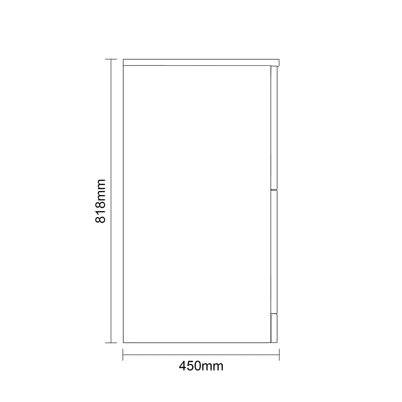 Vela Gloss White 800mm Floor Standing 2 Drawer Vanity Unit for Countertop Basins Dimensions Side