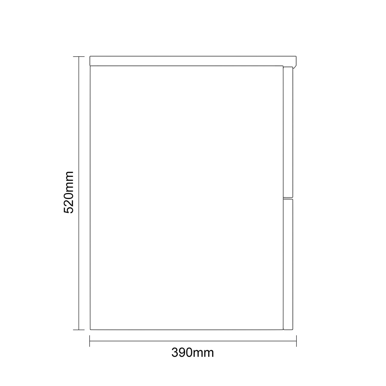 Avant Satin Green 1200mm Wall Mounted 4 Drawer Vanity Unit for Countertop Basins Side On Dimensions