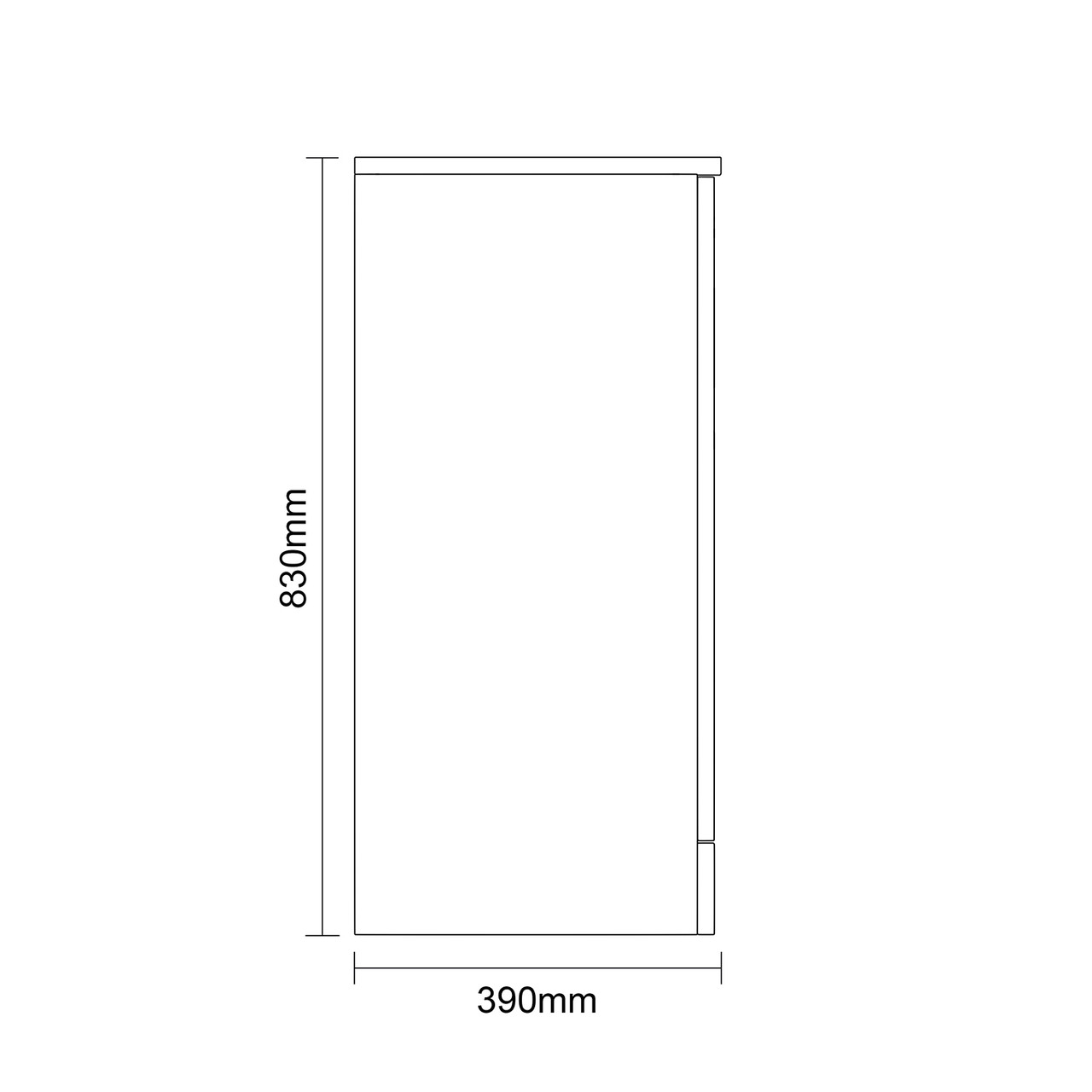 Avant Satin Anthracite 600mm 2 Door Vanity Unit for Countertop Basins Side On Dimensions