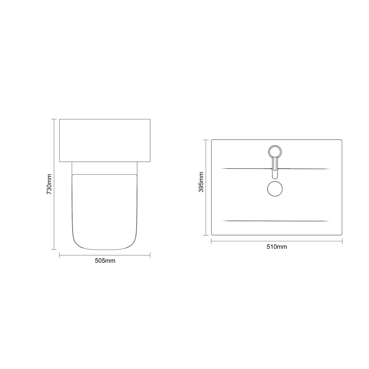 Montego Satin White 1000mm Wall Mounted Vanity Unit and Toilet Suite with Glide Basin Dimensions Top