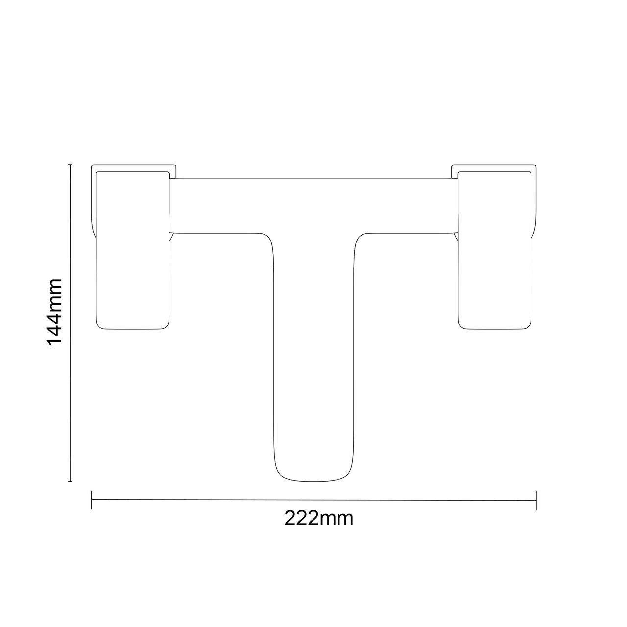 Aero Matt Black Bath Filler Tap Dimensions Top