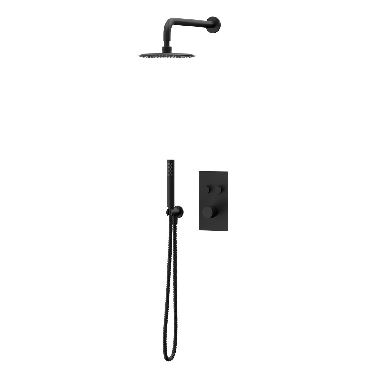 Push Button Bar Diverter Mixer Shower - Black