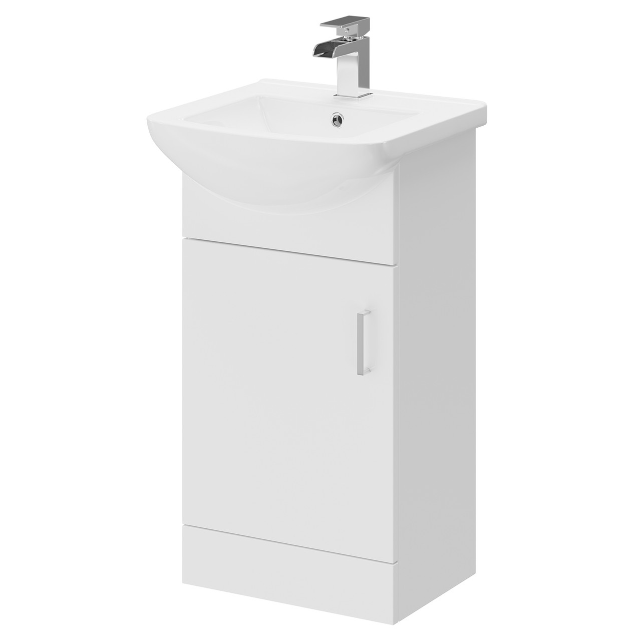 Modena Gloss White 450mm Vanity Unit and Basin with 1 Tap Hole