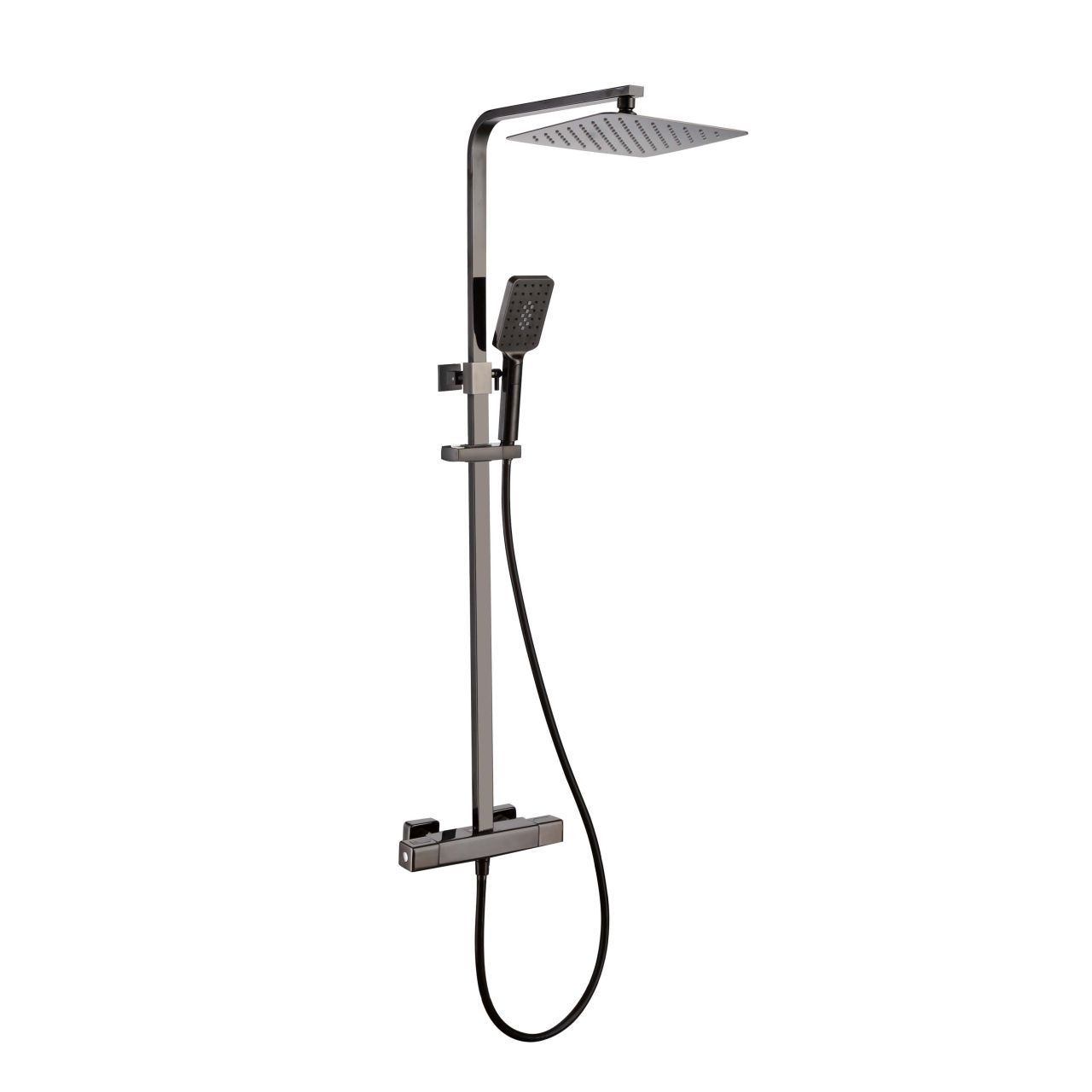 RAK Compact Round Exposed Thermostatic Shower Column with Fixed Head and Shower Kit RAKSHW6003