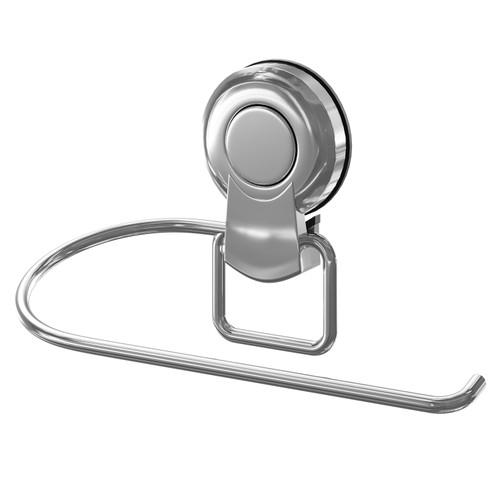 SuctionLoc Chrome Wall Mounted Toilet Roll Holder Right Hand Side View