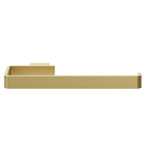 Colore Square Brushed Brass Wall Mounted Towel Ring Front View