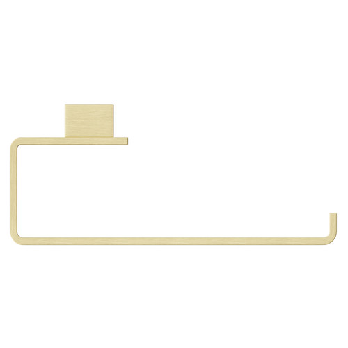 Colore Square Brushed Brass Wall Mounted Towel Ring Top View from Above