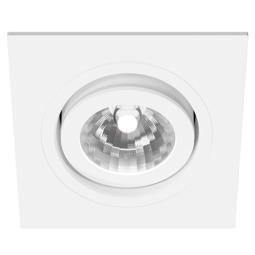 Colore Cali White IP65 35W Square Tiltable Bathroom Downlight Left Hand Side View