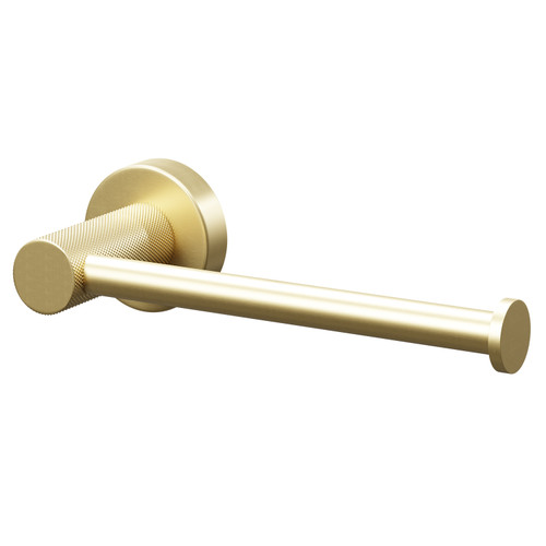 Colore Brushed Brass Industrial Style Wall Mounted Toilet Roll Holder Right Hand Side View