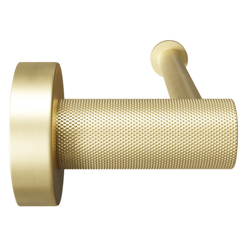 Colore Brushed Brass Industrial Style Wall Mounted Toilet Roll Holder Side on View