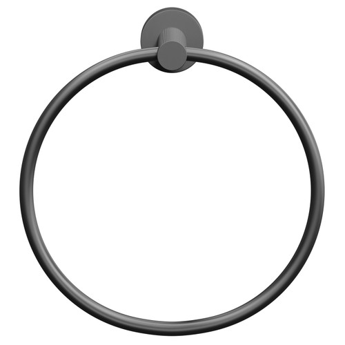 Colore Matt Black Industrial Style Wall Mounted Towel Ring Front View Colore Matt Black Industrial Style Wall Mounted Towel Ring Front View
