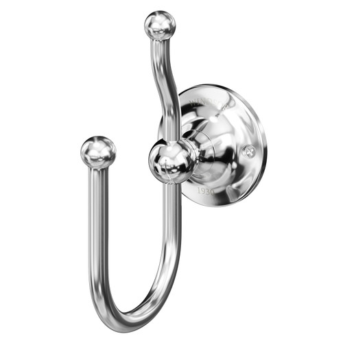 Windsor 1930 Traditional Polished Chrome Wall Mounted Double Robe Hook Right Hand Side View