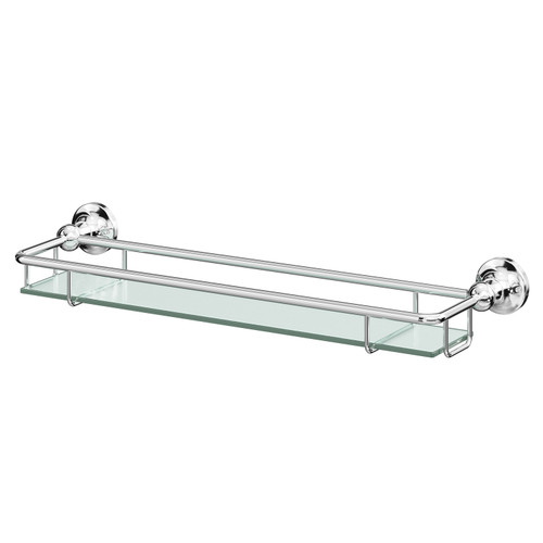 Windsor 1930 Traditional Polished Chrome and Glass Wall Mounted Vanity Shelf Right Hand Side View