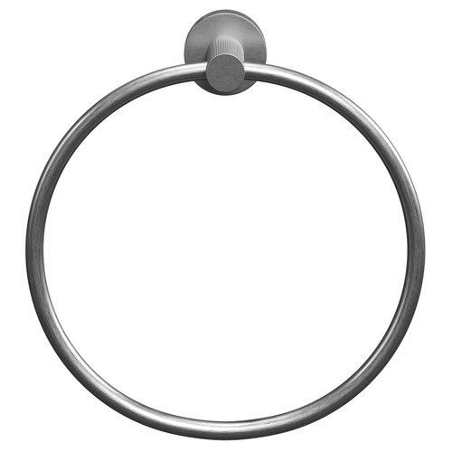 Colore Gunmetal Grey Industrial Style Wall Mounted Towel Ring Front View Colore Gunmetal Grey Industrial Style Wall Mounted Towel Ring Front View