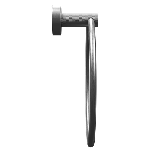 Colore Gunmetal Grey Industrial Style Wall Mounted Towel Ring Side on View Colore Gunmetal Grey Industrial Style Wall Mounted Towel Ring Side on View