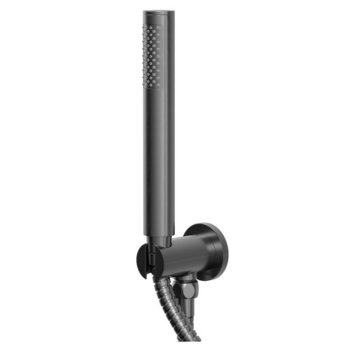 Colore Round Gunmetal Grey Shower Outlet Holder and Kit Right Hand Side View