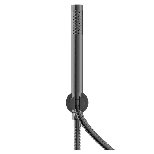 Colore Round Gunmetal Grey Shower Outlet Holder and Kit Front View