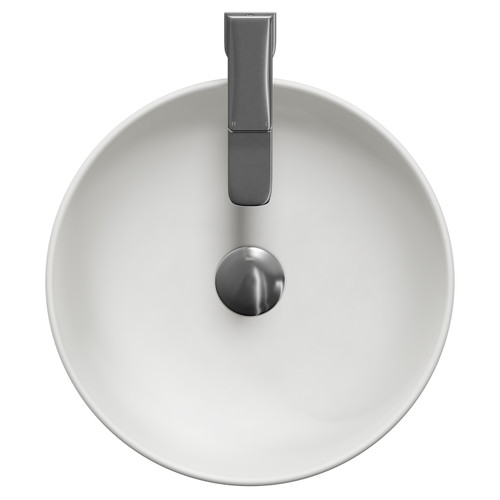 Amadora Matt White 350mm x 350mm Round Countertop Basin Top View from Above