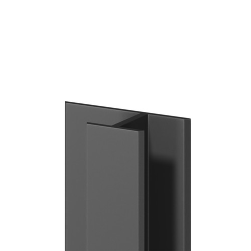 WholePanel 5mm Matt Black Anodised Aluminium Wall and Ceiling Panel H Joint Trim Right Hand View