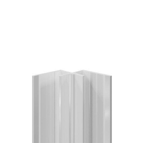 WholePanel 5mm Bright Polished Aluminium Wall and Ceiling Panel Internal Corner Trim Front View
