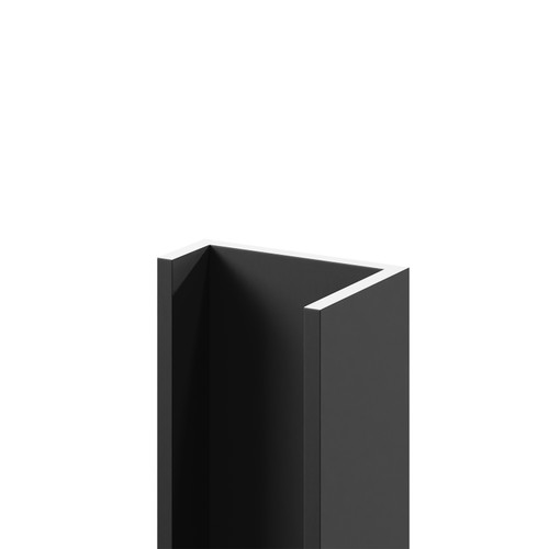 WholePanel 10mm Matt Black Anodised Aluminium Wall Panel U Trim Right Hand Side View