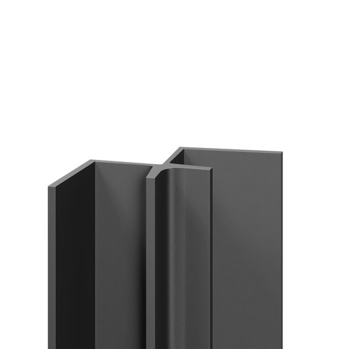 WholePanel 10mm Matt Black Anodised Aluminium Wall Panel Internal Corner Trim Left Hand Side View