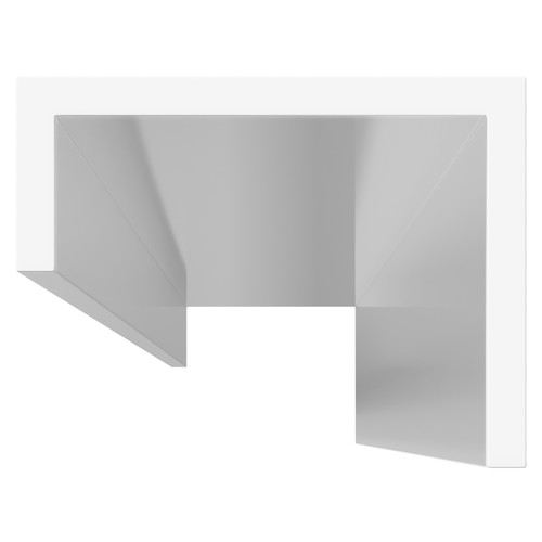 WholePanel 10mm White Wall Panel U Trim Top View from Above