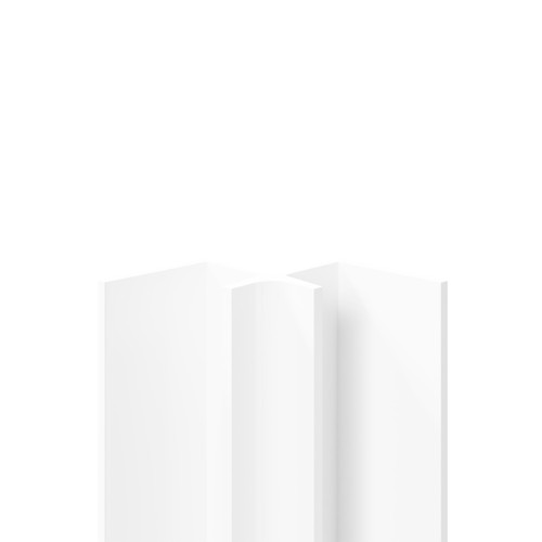 WholePanel 10mm White Wall Panel Internal Corner Trim Front View