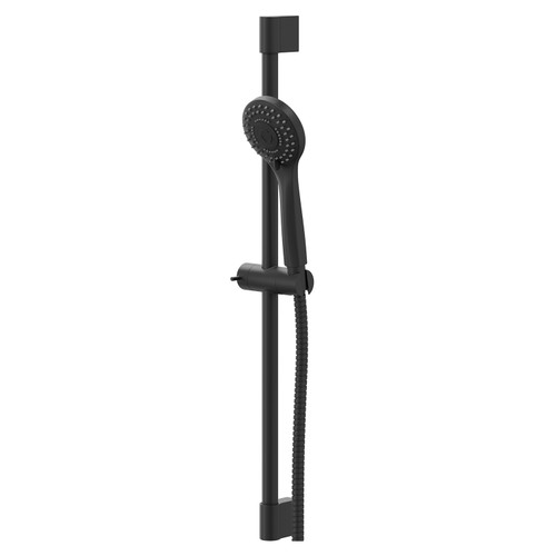 Colore Round Matt Black Shower Slide Rail Kit Right Hand Side View