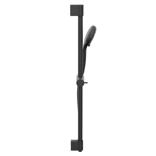 Colore Round Matt Black Shower Slide Rail Kit Side on View